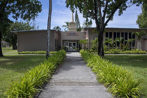 The Chapel in the Palms on Diego Garcia in the British Indian Ocean Territory, part of the US Naval Support Facility (NSF) community. NSF Diego Garcia provides logistic, service, recreational, and administrative support to US and Allied Forces forward deployed to the Indian Ocean and Arabian Gulf. Photo courtesy of the US Navy/Seaman Apprentice Michael Porterfield.