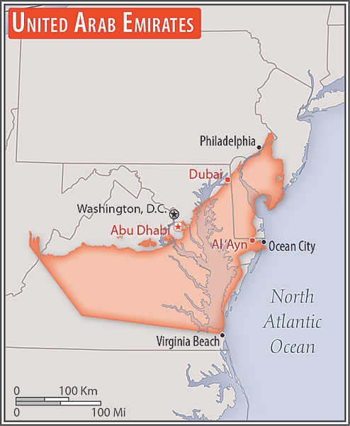 Area comparison map