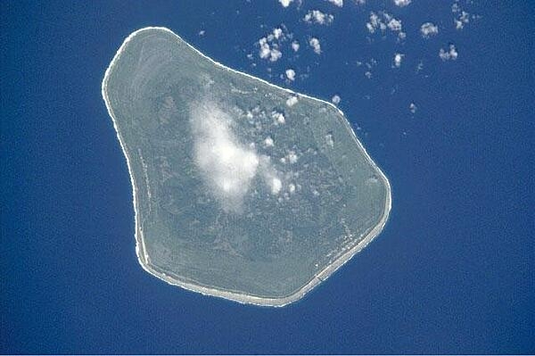 Mangaia is the most southerly of the Cook Islands and the second largest after Rarotonga Island. Image courtesy of NASA.