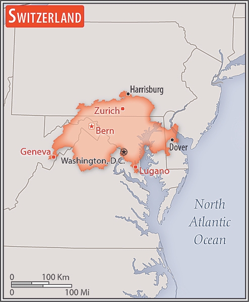 Area comparison map