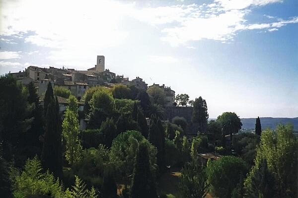 Approaching the fortified medieval town and artist's haven of Saint-Paul de Vence in Provence, France.