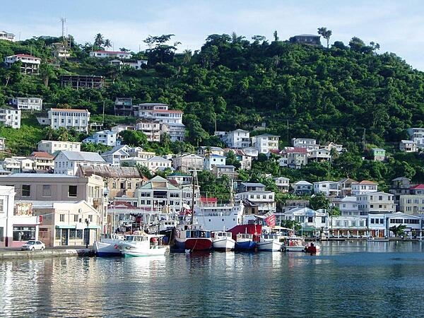 The harbor of St. George's in Grenada.