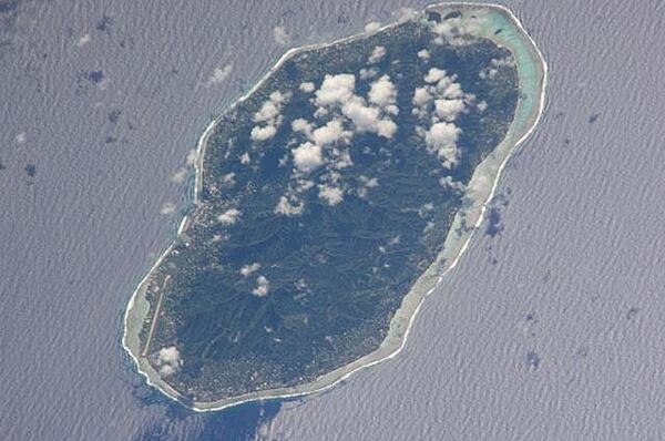 Rarotonga is the largest and most populous of the Cook Islands. Image courtesy of NASA.