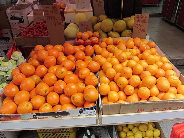 Fruit for sale in Tai Po, Hong Kong.