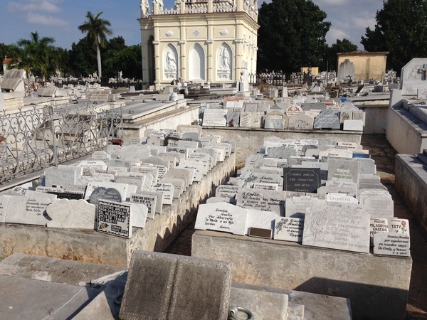 The Cementerio de Cristóbal Colón (Christopher Columbus Cemetery) was founded in 1876 in the Vedado neighborhood of Havana, Cuba. Noted for its many elaborately sculpted memorials, it is considered one of the most important cemeteries in Latin America and contains more than 800,000 graves.