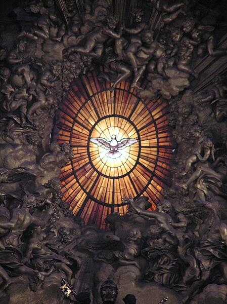 Close-up of Bernini's Gloria in St. Peter's Basilica in Vatican City.