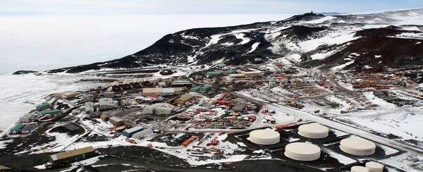 A view of McMurdo Station, a US Antarctic research station on the south tip of Ross Island that is operated by the United States Antarctic Program, a branch of the National Science Foundation. The station is the largest community in Antarctica, capable of supporting some 1,250 residents and serves as one of three year-round US Antarctic science facilities. Image courtesy of Gaelen Marsden, University of British Columbia.