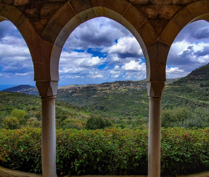 A view of the Chouf Biosphere Reserve from the Beiteddine Palace.  The Chouf, the largest reserve in Lebanon, was designated a UNESCO Biosphere in 2005. The area is home to a quarter of Lebanon’s cedar forests, with some trees estimated to be 2,000 years old. The Beiteddine (“House of Faith”) Palace resides within the Chouf Biosphere.  A symbol of Ottoman-appointed governor Emir Bashir’s power and the glory of his reign, construction began on the palace in 1788 and took 30 years to complete. The palace has one of the most spectacular Byzantine mosaic collections in the eastern Mediterranean, many excavated from the ancient city of Porphyrion.