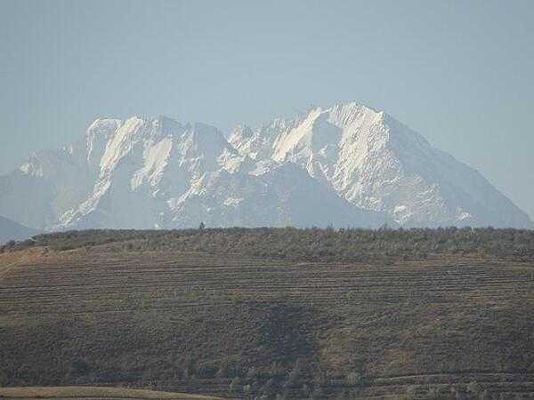 A view of the imposing Tien Shan mountain range.