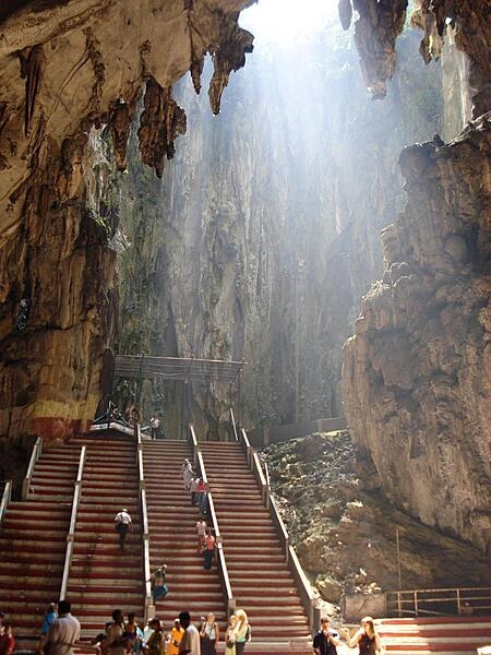 The interior of the limestone cave known as Cathedral Cave.