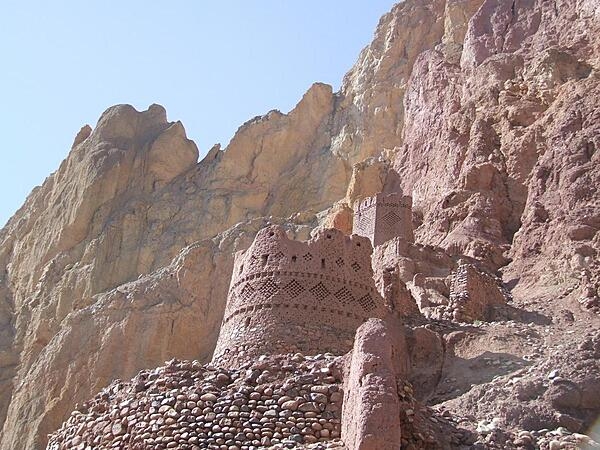 View of Shahr-i-Zohok (the &quot;Red City&quot;) in Bamyan Province in Afghanistan. The color comes from the red clay used in construction; the dry climate has allowed for the remarkable preservation.