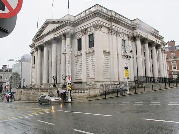 City Hall in Dublin was built between 1769 and 1779 and used as the Royal Exchange during British rule. It is currently the seat of the Dublin Corporation, the elected body that governs the city.