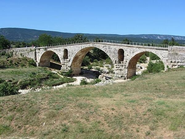 A Roman bridge still in use in Provence near Roussillon, France.