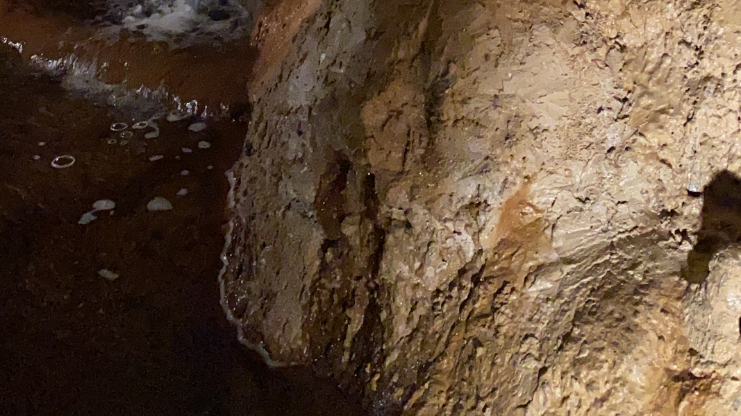 Harrison’s Cave in central Barbados provides tourists with a visual lesson of the purification process for island rainfall. Water seeping through the earthen roof forms an underground stream, which fills aquifers before draining into the ocean.