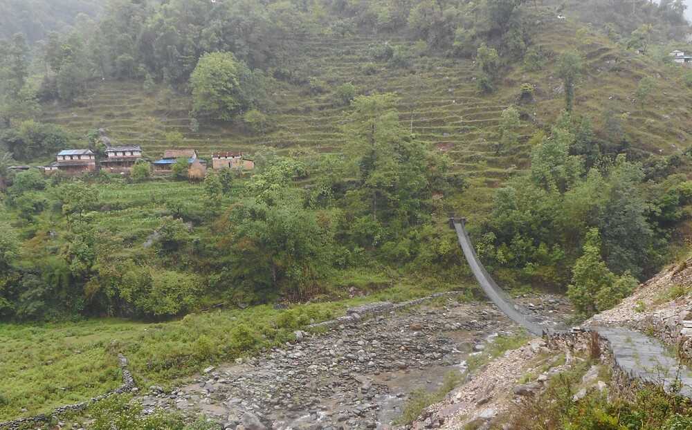 A view of a Nepali village in the Annapurna Conservation Area (ACA). Established in 1992, it has an area of 7,629 sq km (2,946 sq mi) and contains the world’s deepest river gorge, Gandaki Gorge, as well as one of the world’s largest rhododendron forests and the world’s highest-altitude freshwater lake.