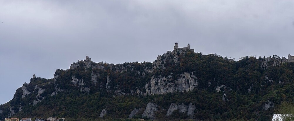 San Marino's highest point, Mount Titano, is 739 m (2,425 ft) above sea level. It is part of the Apennine Mountains, and the three castles -- Guaita, Cesta, and Montale -- that sit on its peaks used to help guard the country.