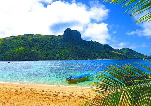 A beach on the island of Kuata, the smallest of the Yasawa Islands Group in Fiji.