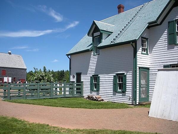 Green Gables farmhouse, Cavendish, Prince Edward Island, Canada. The farm and its environs served as the setting for the popular "Anne of Green Gables" novels by Lucy Maud Montgomery.