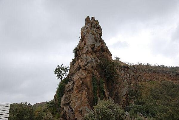 Fischer&apos;s Tower at the eastern entrance to Hell&apos;s Gate Gorge in Hell&apos;s Gate National Park. The park is named after a narrow break in some cliffs, the site of a tributary to a prehistoric lake that fed early humans in the Rift Valley.