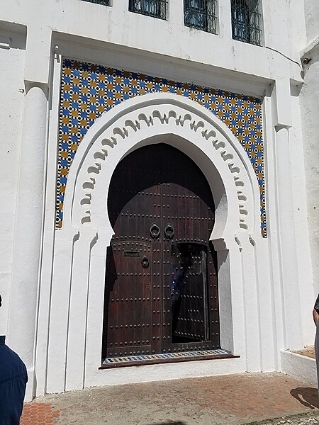 Decorated door in the Kasbah in Tangier.