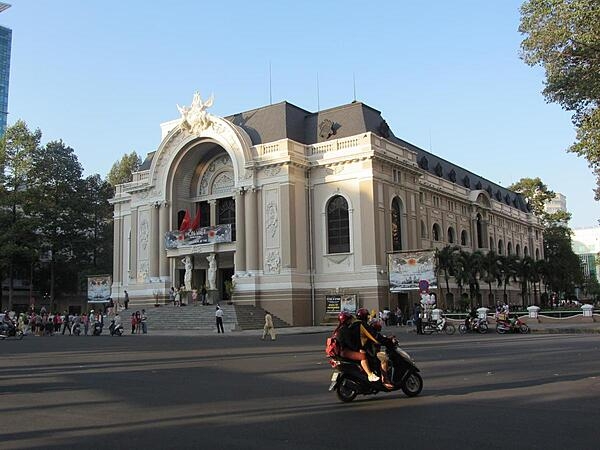 The Municipal Theater in Saigon (Ho Chi Minh City) is also known as the Saigon Opera House. Built in 1897, it is a fine example of French colonial architecture. The building was used as the home of the Lower House of the Assembly of South Vietnam from 1956 to 1975. It functioned as a theater after that date and was restored in 1995.