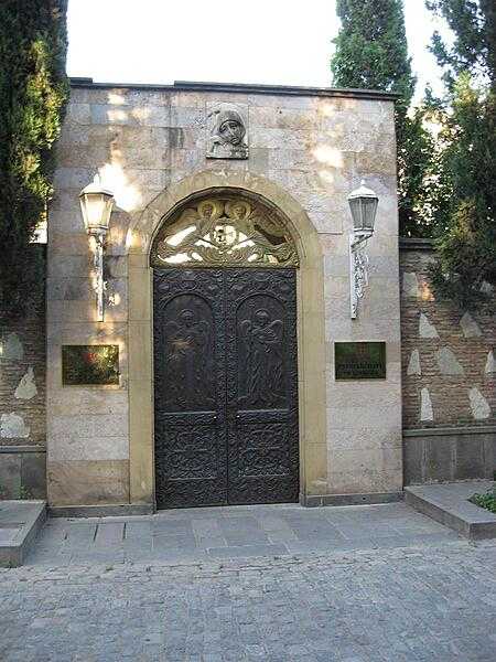 A church gate in Tbilisi, Georgia.