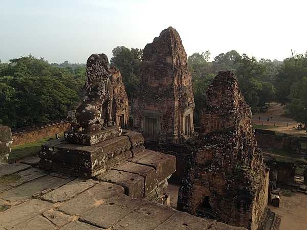 Pre Rup is a Hindu temple at Angkor, Cambodia, dedicated to the god Shiva. It was built as the state temple of Khmer King Rajendravarman in the mid 10th century. This view is from the top of the temple.