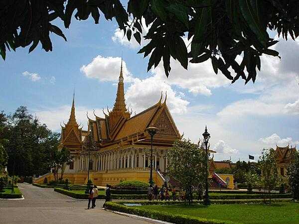 The Throne Hall at the Royal Palace grounds in Phnom Penh, Cambodia. Built in 1917, the building is used for religious and royal ceremonies, and as a meeting place for guests of the king.