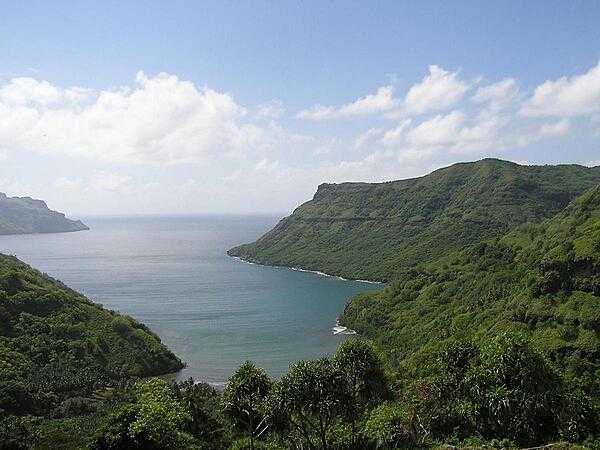 Nuku Hiva Island in the Marquesas archipelago in French Polynesia.