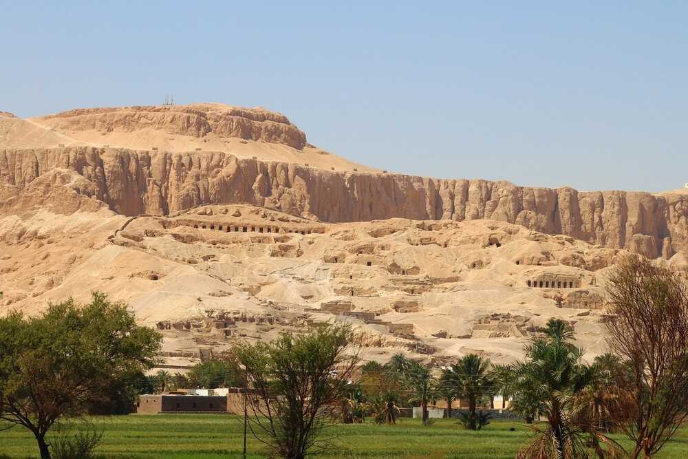 Egypt’s Valley of the Kings is located on the west bank of the Nile River. The Valley, containing 65 tombs, was used for burials from approximately 1539 B.C. to 1075 B.C. On 4 November 1922, one of the most famous archaeological finds in the world occurred here when British archaeologist Harold Carter discovered the tomb of the Pharaoh Tutankhamun.