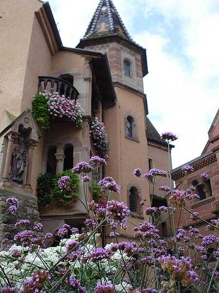 The Chapel of Saint-Leo IX stands in the main square of Eguisheim, France, next to the Church of Saint Peter and Saint Paul.