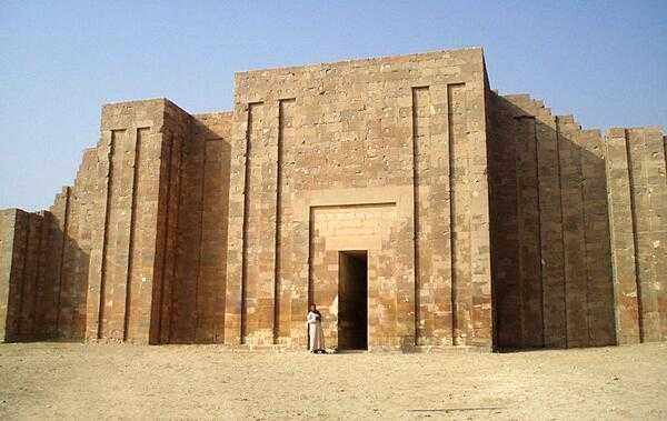 Entrance to funerary complex of Pharaoh Djoser at Saqqara in Egypt.