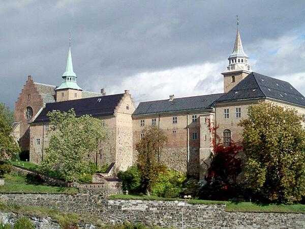 Akershus Fortress is  a medieval castle built to protect the city of Oslo; construction dates back to the late 1290s. Today the grounds house several museums and are popular visitor destination.