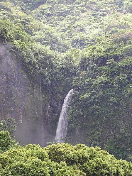 Waterfalls near Papeete, Tahiti, in the Society Islands in French Polynesia.